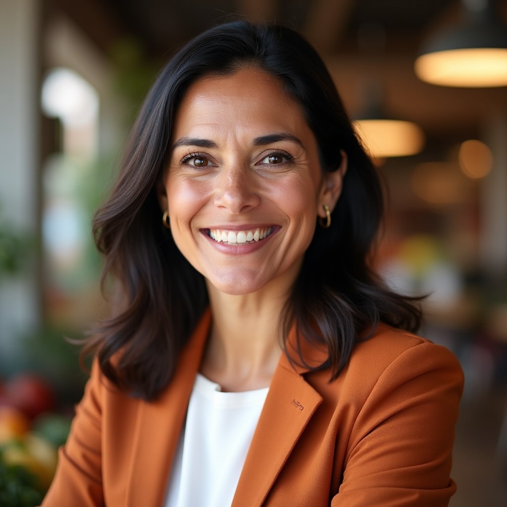 Diana Torres, Vendor Relations Lead, a 42-year-old Latina woman in professional attire with a warm, approachable expression